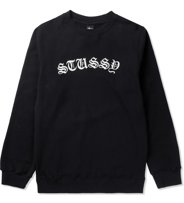Stüssy - Black Gothic EMB. Sweater | HBX - HYPEBEAST 为您搜罗全球