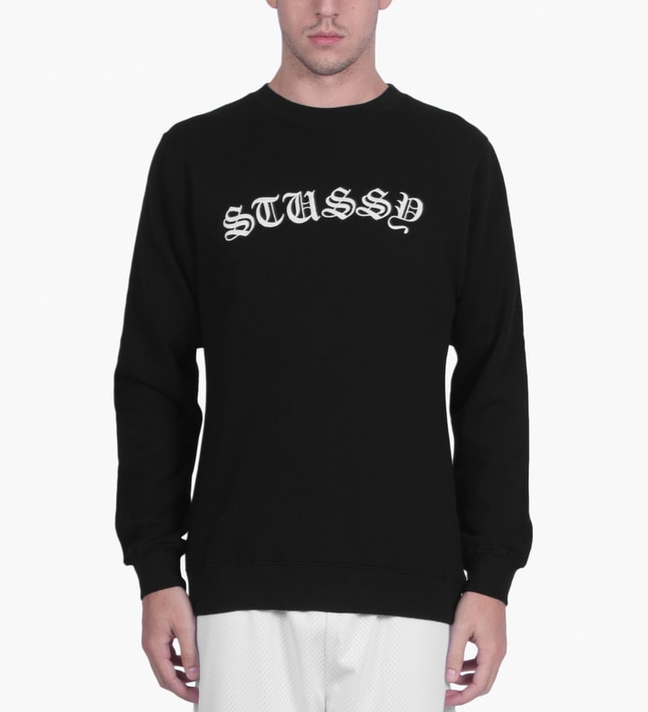 Stüssy - Black Gothic EMB. Sweater | HBX - HYPEBEAST 为您搜罗全球